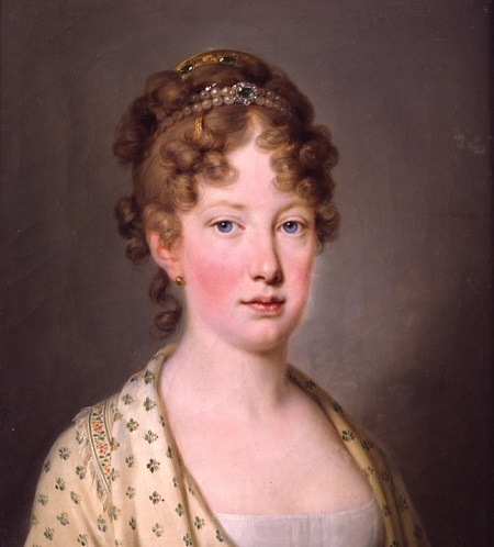 Retrato de D. Leopoldina. Óleo sobre tela: Joseph Kreutzinger / Palácio Schönbrunn / Domínio Público